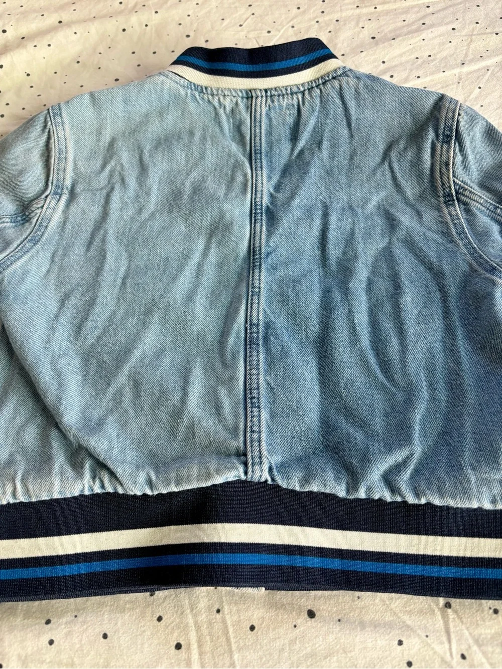 Zara Light Blue Two Tone Denim Kids Bomber Jacket